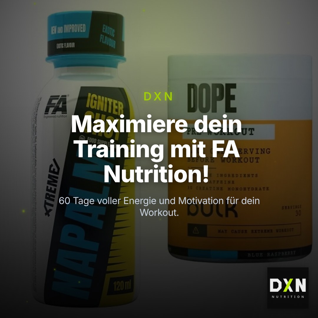 Booster-Trainingsvorrat: FA Nutrition Xtreme – 60 Tage, 78 Portionen – Clean Showcase Plus