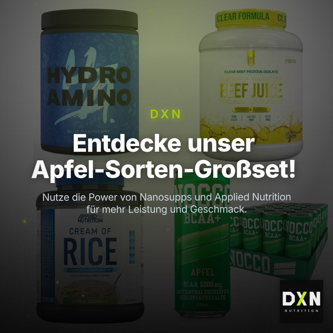Apfel Sorten-Großset: Nanosupps Hydro + Nanosupps Beef + 2 weitere – Clean Showcase Plus