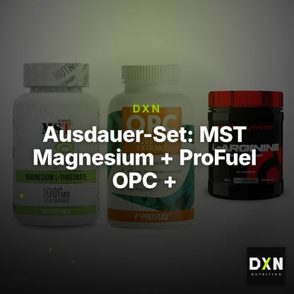 Ausdauer-Set: MST Magnesium + ProFuel OPC + Scitec Arginin – Clean Showcase Plus