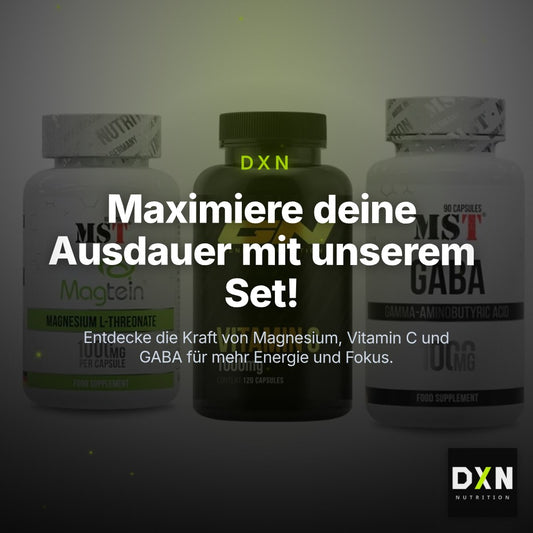 Ausdauer-Set: MST Magnesium + GN Vitamin C + MST GABA 1000mg – Clean Showcase Plus