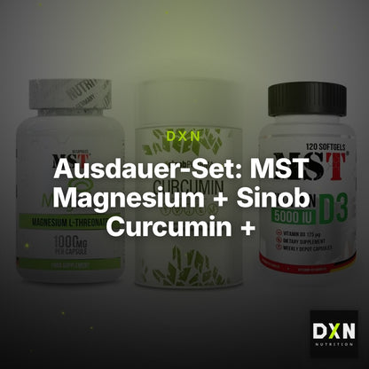 Ausdauer-Set: MST Magnesium + Sinob Curcumin + MST Vitamin D3 – Clean Showcase Plus