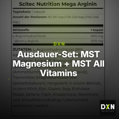 Ausdauer-Set: MST Magnesium + MST All Vitamins + Scitec Mega – Clean Showcase Plus