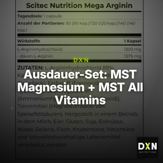 Ausdauer-Set: MST Magnesium + MST All Vitamins + Scitec Mega – Clean Showcase Plus