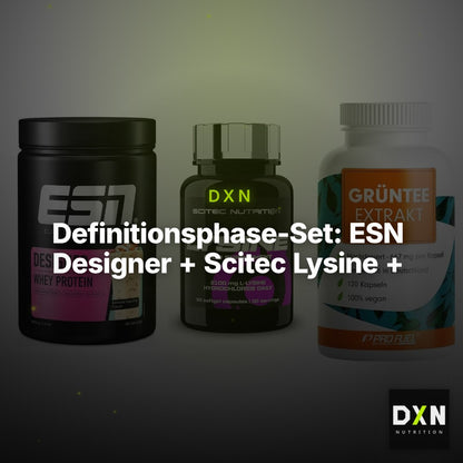 Definitionsphase-Set: ESN Designer + Scitec Lysine + ProFuel Grünte – Clean Showcase Plus