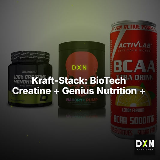 Kraft-Stack: BioTech Creatine + Genius Nutrition + Activlab BCAA – Clean Showcase Plus