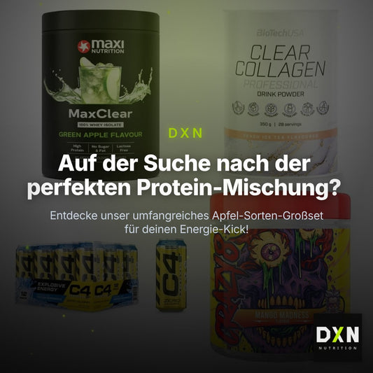 Apfel Sorten-Großset: MaxiNutrition + BioTech Clear + 2 weitere – Clean Showcase Plus