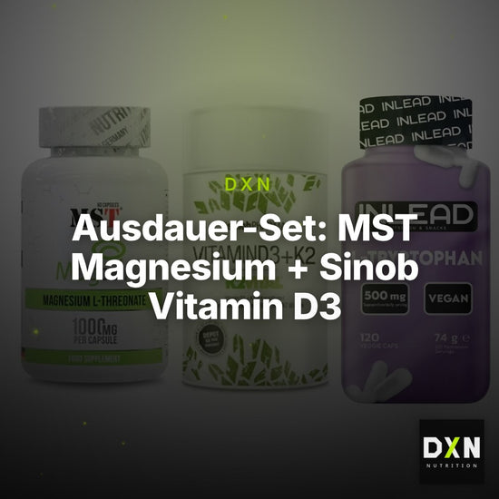 Ausdauer-Set: MST Magnesium + Sinob Vitamin D3 + INLEAD L-Tryptop – Clean Showcase Plus