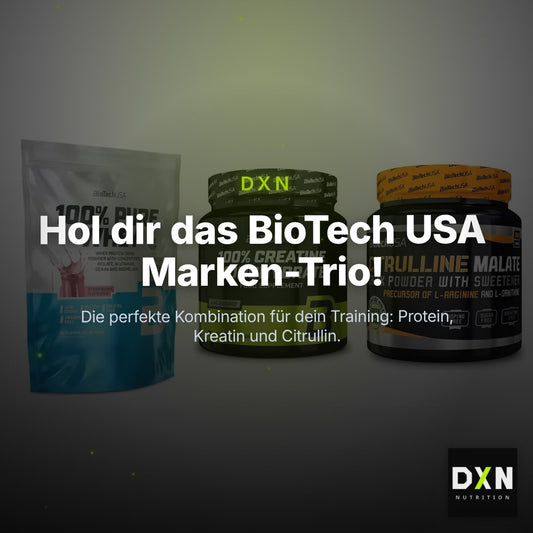 BioTech USA Marken-Trio: 100% Pure + Creatine + Citrulline – Clean Showcase Plus