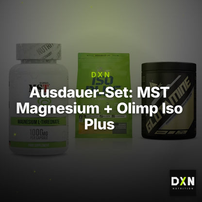 Ausdauer-Set: MST Magnesium + Olimp Iso Plus + Peak Glutamin – Clean Showcase Plus