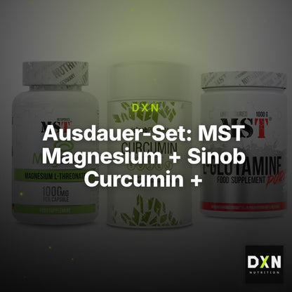 Ausdauer-Set: MST Magnesium + Sinob Curcumin + MST Glutamine – Clean Showcase Plus