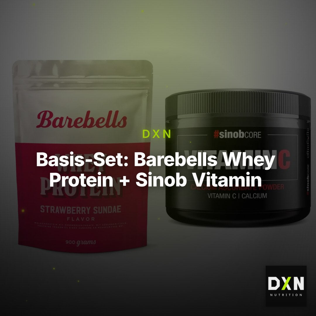 Basis-Set: Barebells Whey Protein + Sinob Vitamin C Calcium Ascorbate – Clean Showcase Plus