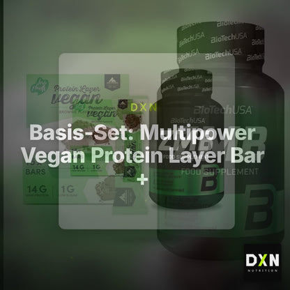 Basis-Set: Multipower Vegan Protein Layer Bar + BioTech ZMB – Clean Showcase Plus