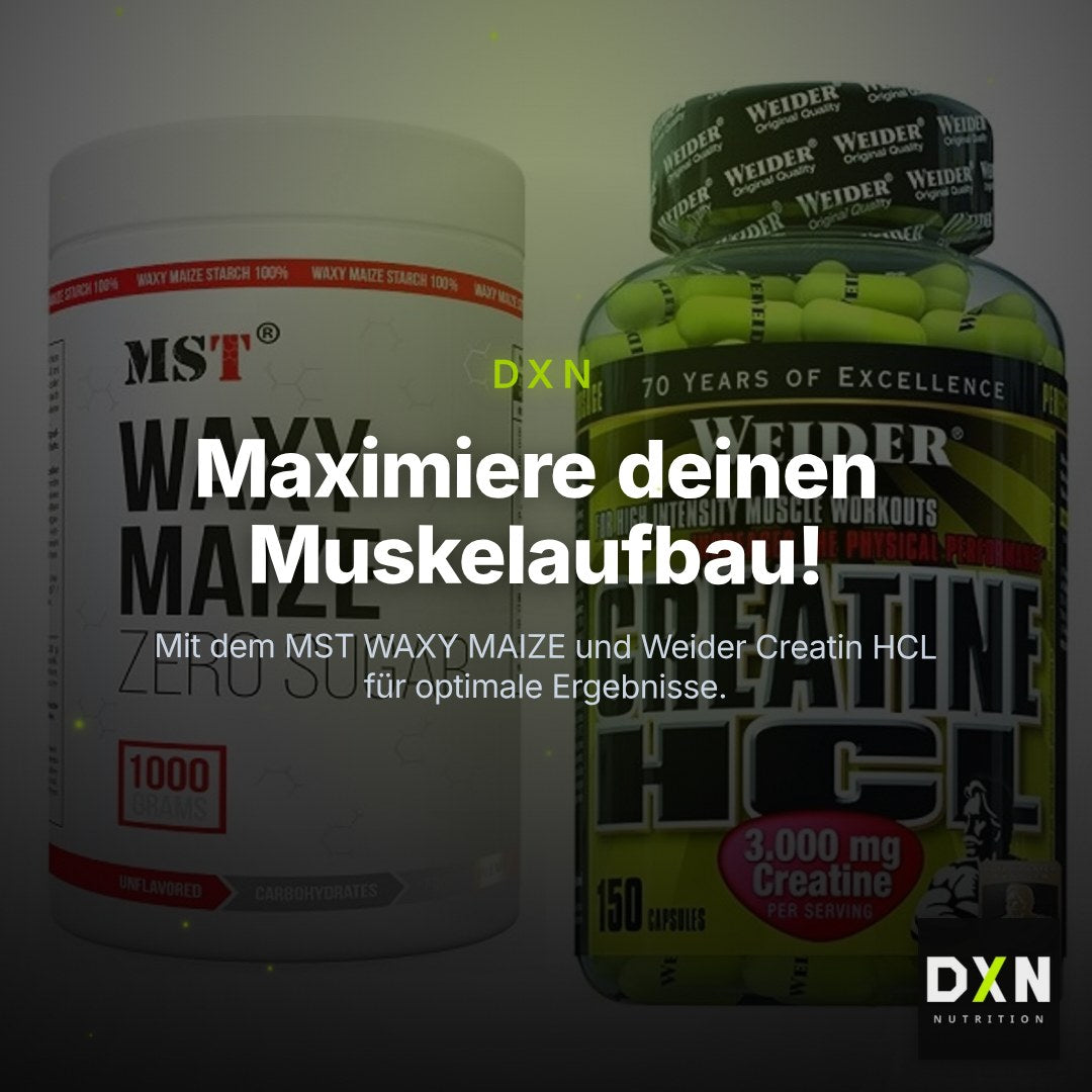 Masseaufbau-Set: MST WAXY MAIZE + Weider Creatin HCL – Clean Showcase Plus