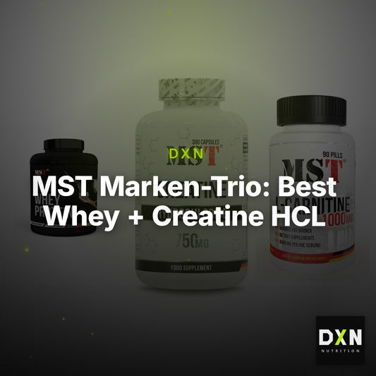 MST Marken-Trio: Best Whey + Creatine HCL + L-Carnitine – Clean Showcase Plus