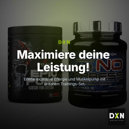 Trainings-Set: Peak EPIC Pump 500g (Fresh + Scitec Ami-NO Xpress 440g – Clean Showcase Plus