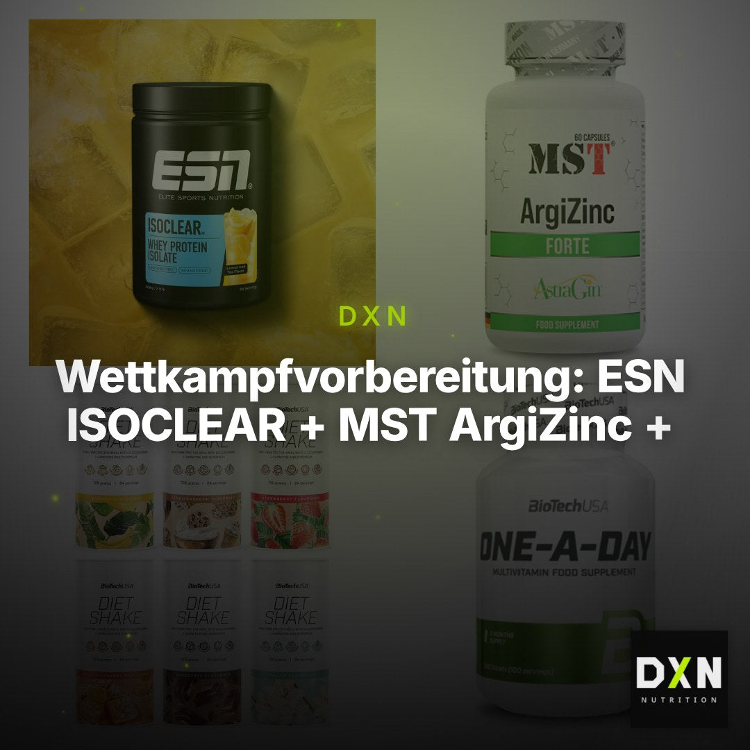 Wettkampfvorbereitung: ESN ISOCLEAR + MST ArgiZinc + 2 weitere – Clean Showcase Plus
