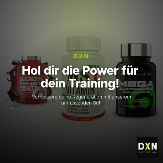 Regenerations-Set: Scitec 100% + MST Vitamin C + Scitec Mega – Clean Showcase Plus