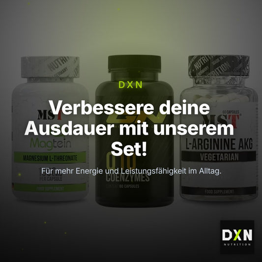Ausdauer-Set: MST Magnesium + GN Q10 Health + MST Arginin AAKG – Clean Showcase Plus