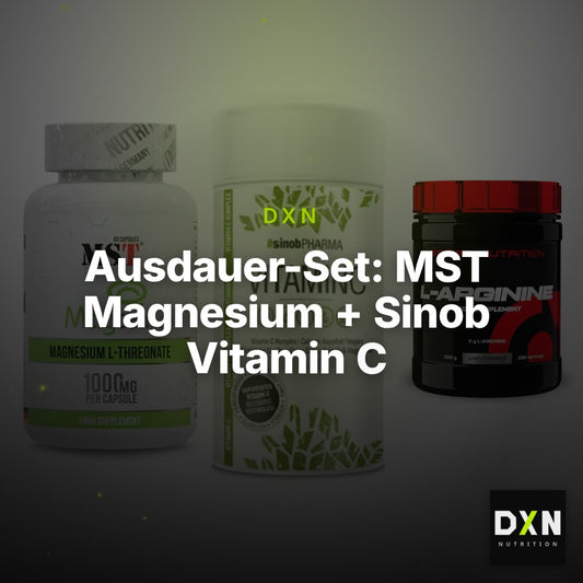 Ausdauer-Set: MST Magnesium + Sinob Vitamin C + Scitec Arginin – Clean Showcase Plus
