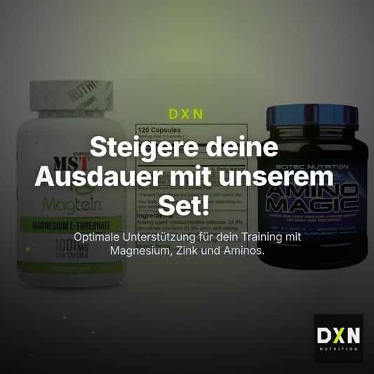 Ausdauer-Set: MST Magnesium + GN Zinc Citrate + Scitec Amino – Clean Showcase Plus