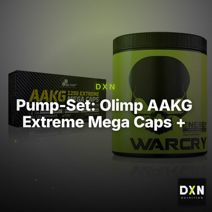 Pump-Set: Olimp AAKG Extreme Mega Caps + Genius Nutrition Warcry – Clean Showcase Plus