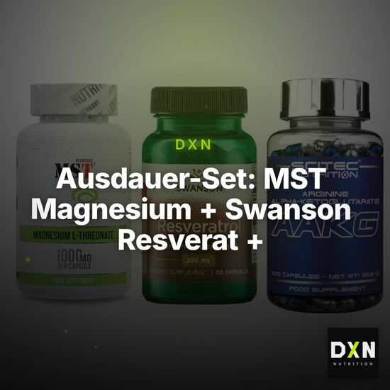 Ausdauer-Set: MST Magnesium + Swanson Resverat + Scitec AAKG – Clean Showcase Plus