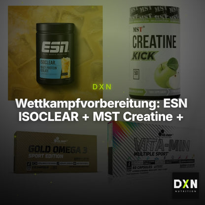 Wettkampfvorbereitung: ESN ISOCLEAR + MST Creatine + 2 weitere – Clean Showcase Plus