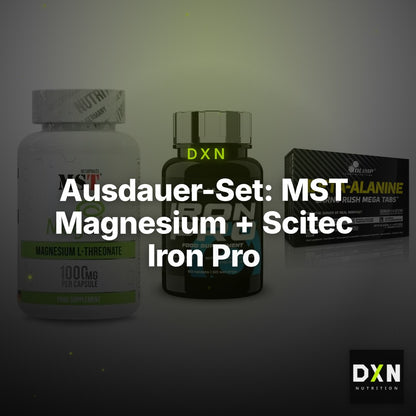 Ausdauer-Set: MST Magnesium + Scitec Iron Pro + Olimp Beta-Alani – Clean Showcase Plus