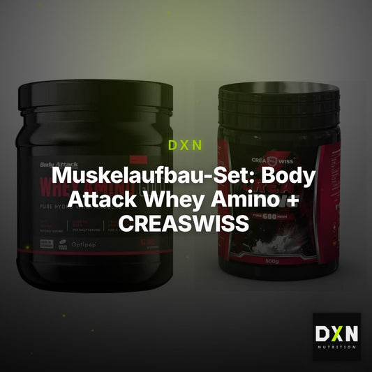 Muskelaufbau-Set: Body Attack Whey Amino + CREASWISS Creatine 600 – Clean Showcase Plus