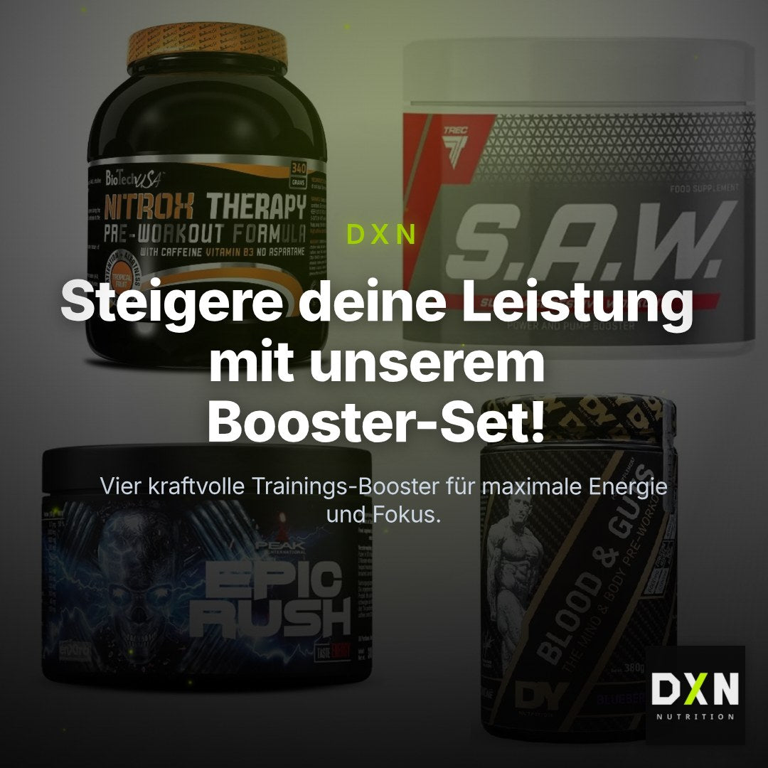 Booster-Probierset: BioTech NitroX + Trec Nutrition + 2 weitere – Clean Showcase Plus