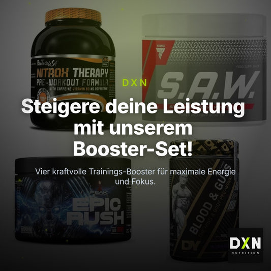 Booster-Probierset: BioTech NitroX + Trec Nutrition + 2 weitere – Clean Showcase Plus