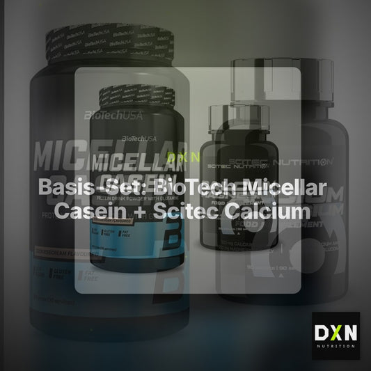 Basis-Set: BioTech Micellar Casein + Scitec Calcium Magnesium – Clean Showcase Plus