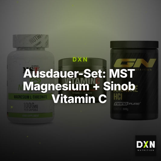 Ausdauer-Set: MST Magnesium + Sinob Vitamin C + GN Arginine HCL – Clean Showcase Plus