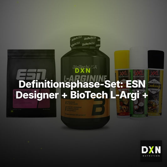 Definitionsphase-Set: ESN Designer + BioTech L-Argi + XXL Nutrition – Clean Showcase Plus