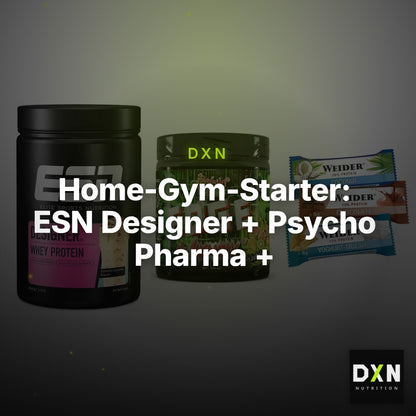 Home-Gym-Starter: ESN Designer + Psycho Pharma + 5× Weider BAR – Clean Showcase Plus