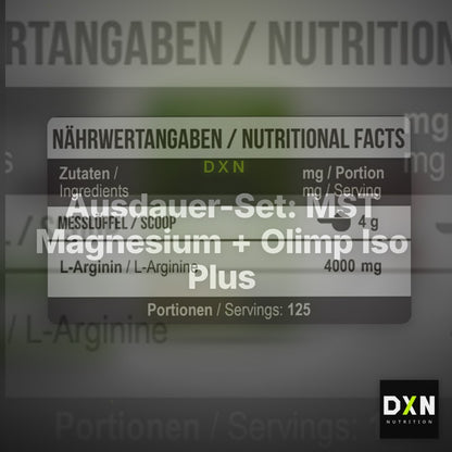 Ausdauer-Set: MST Magnesium + Olimp Iso Plus + MST Arginine RAW – Clean Showcase Plus
