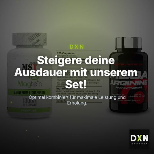 Ausdauer-Set: MST Magnesium + GN Zinc Citrate + Scitec Mega – Clean Showcase Plus