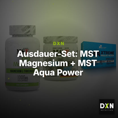 Ausdauer-Set: MST Magnesium + MST Aqua Power + Olimp DAA Xtreme – Clean Showcase Plus
