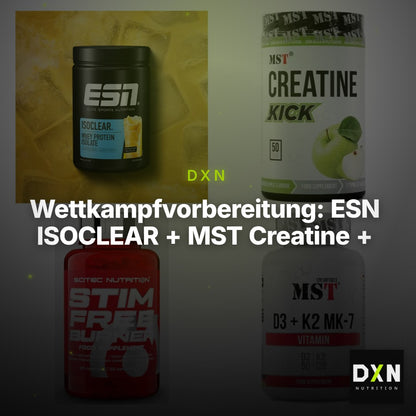 Wettkampfvorbereitung: ESN ISOCLEAR + MST Creatine + 2 weitere – Clean Showcase Plus