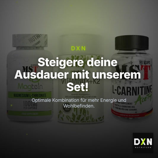 Ausdauer-Set: MST Magnesium + Sinob Vitamin D3 + MST L-Carnitine – Clean Showcase Plus