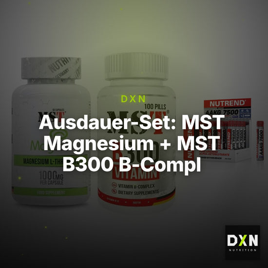 Ausdauer-Set: MST Magnesium + MST B300 B-Compl + Nutrend AAKG – Clean Showcase Plus