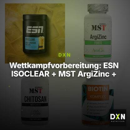 Wettkampfvorbereitung: ESN ISOCLEAR + MST ArgiZinc + 2 weitere – Clean Showcase Plus