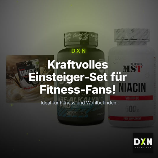 Einsteiger-Set: Sinob Honest Whey+ + EFX Kre-Alkalyn PRO + MST Niacin – Clean Showcase Plus