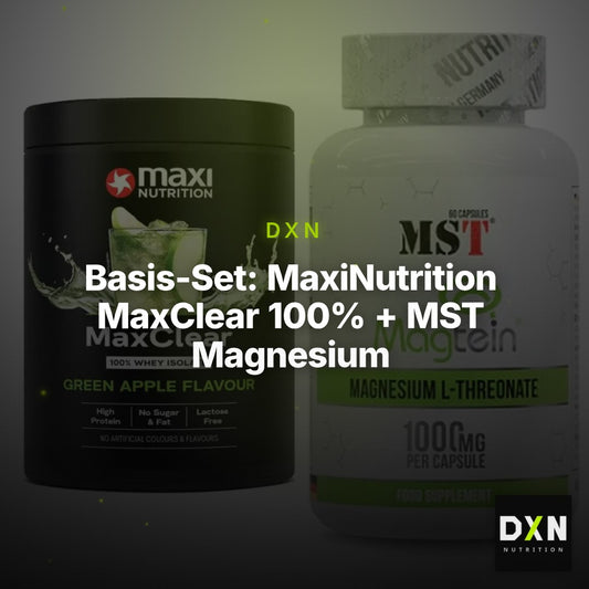 Basis-Set: MaxiNutrition MaxClear 100% + MST Magnesium L-Threonate – Clean Showcase Plus