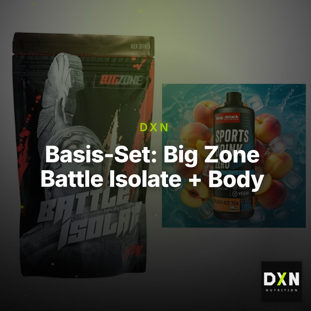 Basis-Set: Big Zone Battle Isolate + Body Attack Sports Drink Zero – Clean Showcase Plus