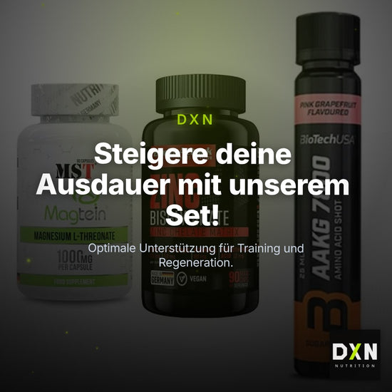 Ausdauer-Set: MST Magnesium + Body Attack Zink + BioTech AAKG – Clean Showcase Plus