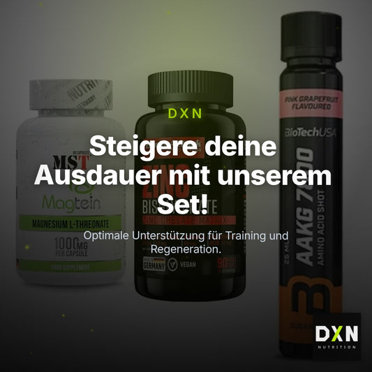 Ausdauer-Set: MST Magnesium + Body Attack Zink + BioTech AAKG – Clean Showcase Plus