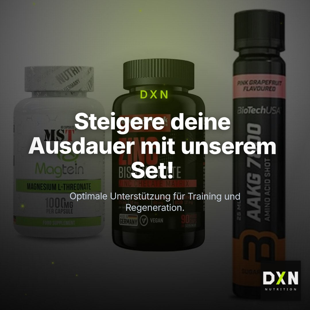 Ausdauer-Set: MST Magnesium + Body Attack Zink + BioTech AAKG – Clean Showcase Plus