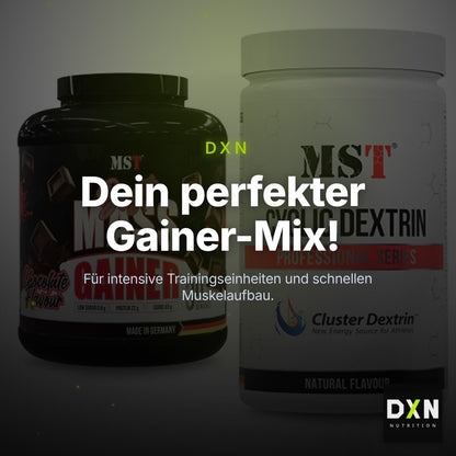 MST Masse-Duo: Best Mass Gainer 3000g (Vanilla) + Cluster Dextrin – Clean Showcase Plus