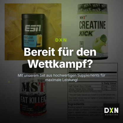 Wettkampfvorbereitung: ESN ISOCLEAR + MST Creatine + 2 weitere – Clean Showcase Plus
